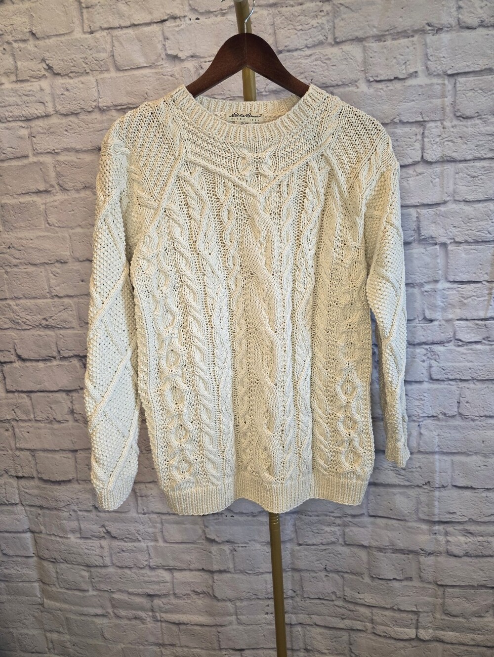 VINTAGE Eddie Bauer Chunky Fisherman Cable Knit Sweater - Size Small